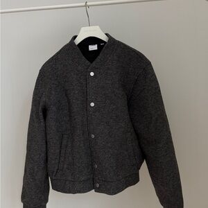 Aritzia Gray Bomber Jacket